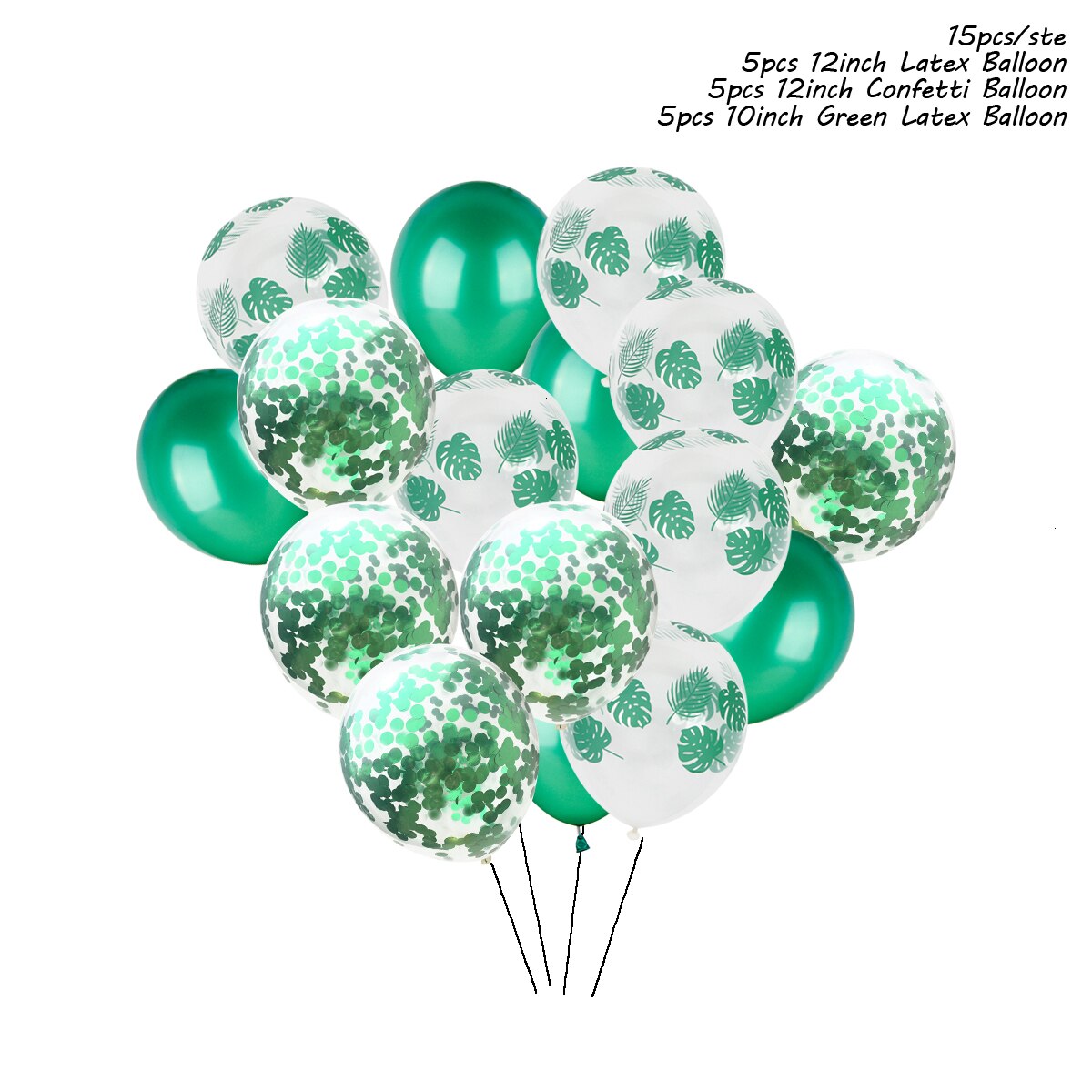 Green Palm Leaf Balloons Green Ballons Tropical Hawaii Party Baloons Safari Party Balon Jungle Theme Animal Birthday Balloon: 15pcs palm latex