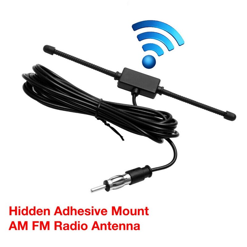 1X Zwart Universele Auto Boot Stereo Am Fm Dipool Antenne Adhesive Mount Glas Antenne Radio Antenne