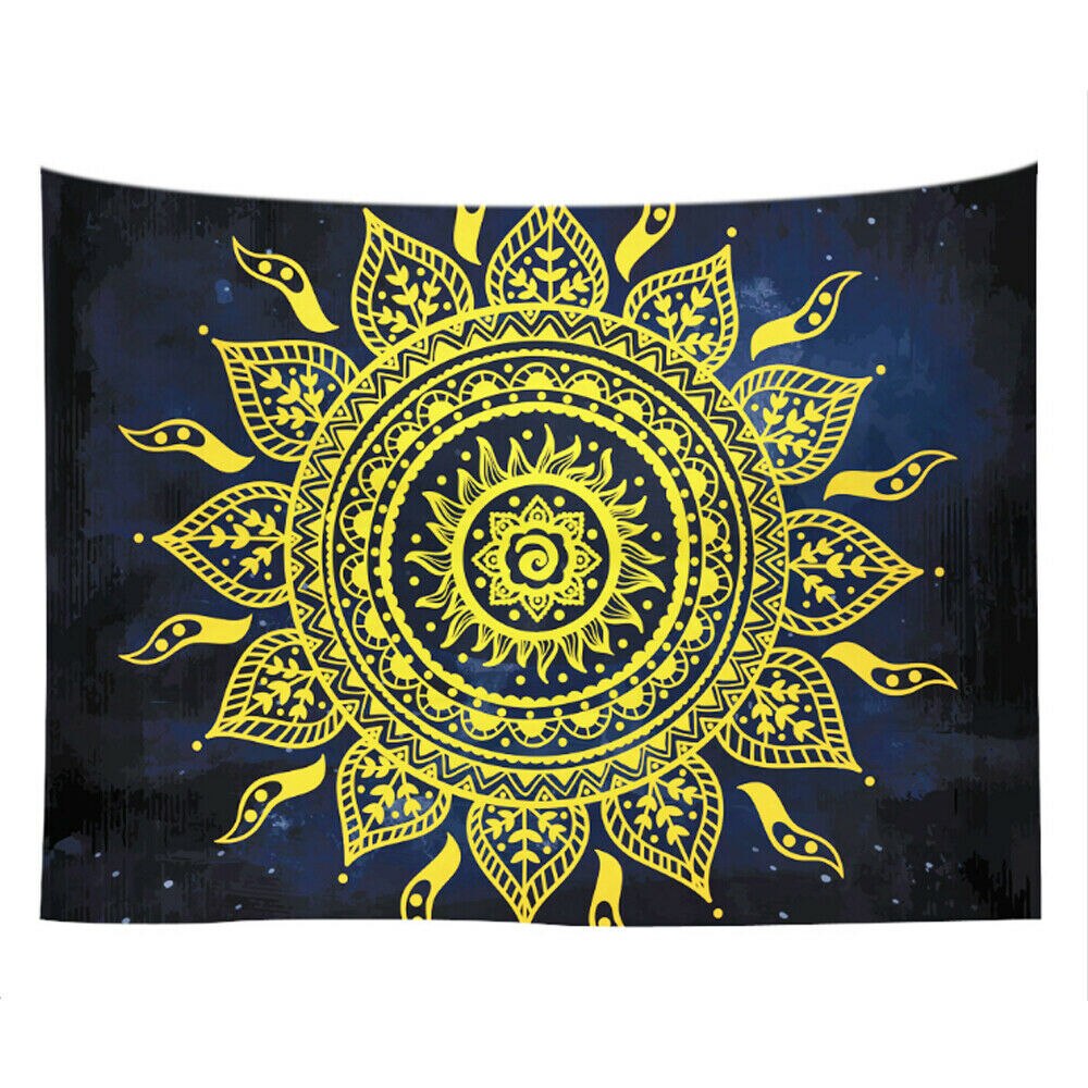 Zon en Maan Gezicht Indische Mandala Tapestry Totem Bohemian Hippie Muur Opknoping Deken Thuis Dorm Decor