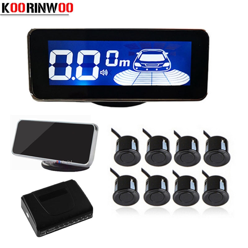 Koorinwoo Lcd Display Parktronic Parkeer Sensoren 8 Radars Geluid Alarm Probes Auto-Detector Parkeer Parkmaster Omkeren