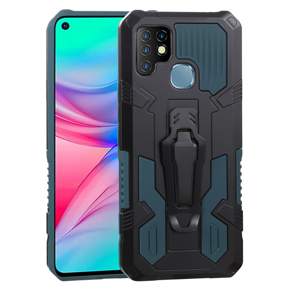 Infinix 10S Shockproof Armor Case for Infinix 10S 11 S Stand Back Clip Stand Cover for Infinix Note 10 Pro Samrt 6 5: Denim / Blue