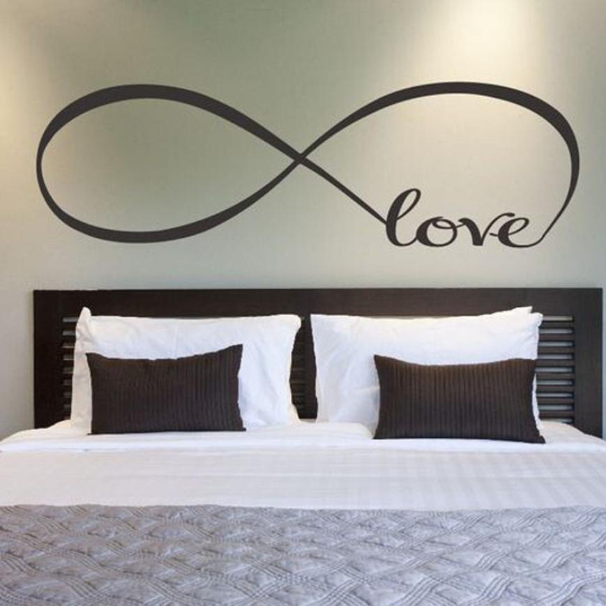 Bedroom Wall Decals Love Wall Stickers Bedroom Decor Infinity Symbol Word Love vinyl wall art poster decals decoration