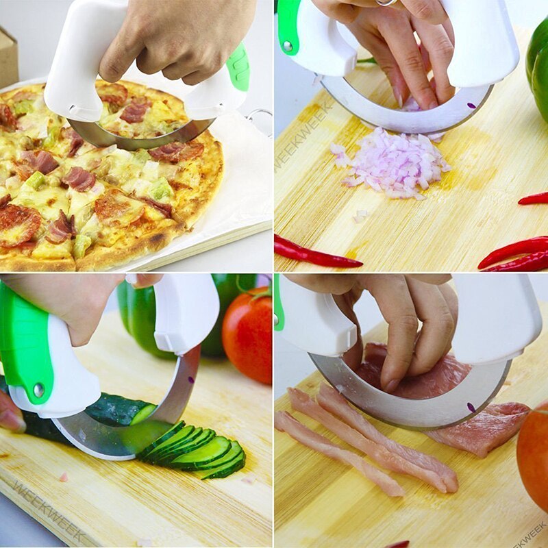 Rolling Knife Circular Kitchen Cutter Pizza Wheel Knife Pastry Cutter Vegetable Chopper