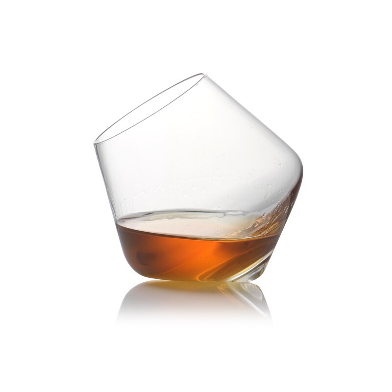 Sæt  of 2 blyfrit glas stammeløst glas til roly-poly whiskyglas til barven