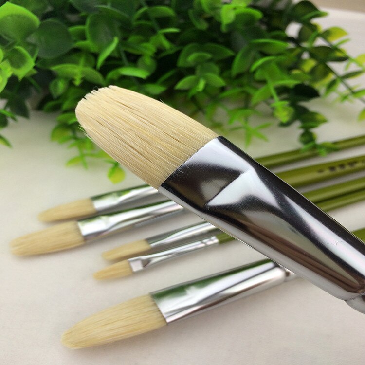 Senior oil painting pen brush bristle suit gouache 6 Pack Paint Brushes Painting Tool Kit