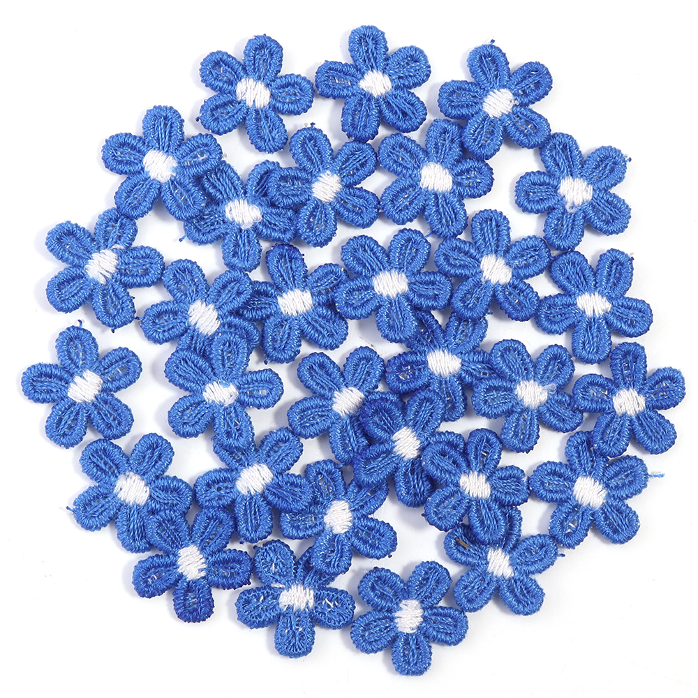 30Pcs Multicolor Flower Appliques Lace Floral Flower Embroidery Patch DIY Sewing Clothes Headwear Wedding Home Decorate Supplies: green