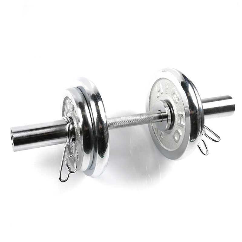 Barra de mancuernas para gimnasio, con abrazaderas de diámetro de 50mm, mangos roscados estándar sólidos para entrenamiento de levantamiento de pesas en casa