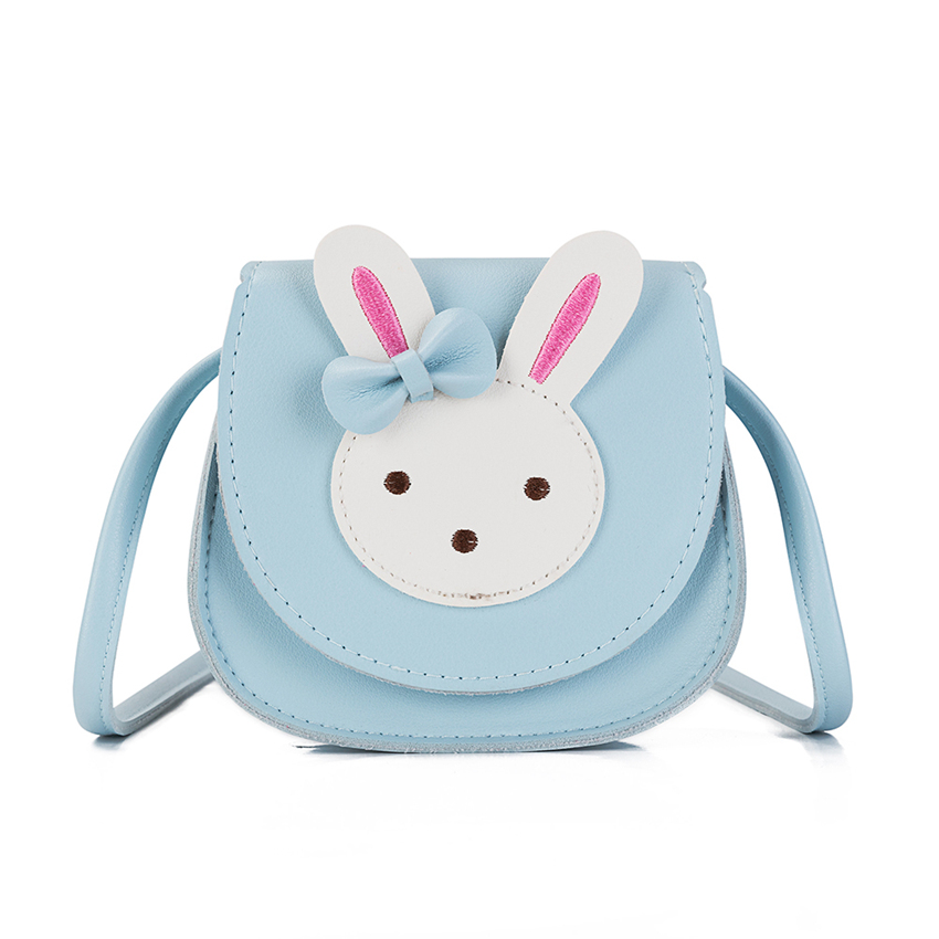 Heopono Mode Mooie Konijn Dier Kinderen Tas Goede PU Draagbare Kids Kleine Pocket Tas Meisjes Crossbody Satchel: Sky Blue