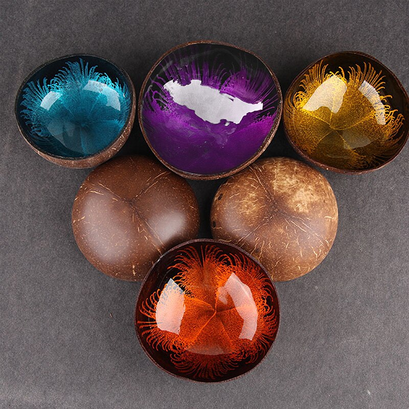 Bol en coquille de noix de coco, tendance, Vintage, , salade de fruits, nouilles, riz, Art décoratif, vaisselle de table, cuisine, Restaurant