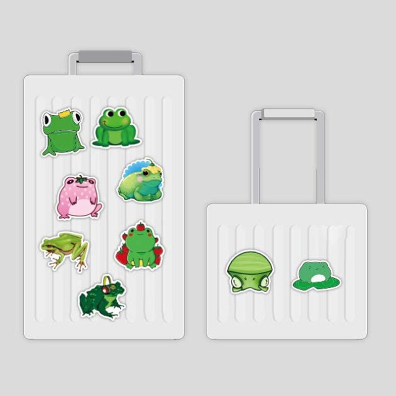 50PCS/set Cute Frog Cartoon Stickers Adhesive Sticker DIY Decoration Stickers waterproof Travel box car refrigerator sticker