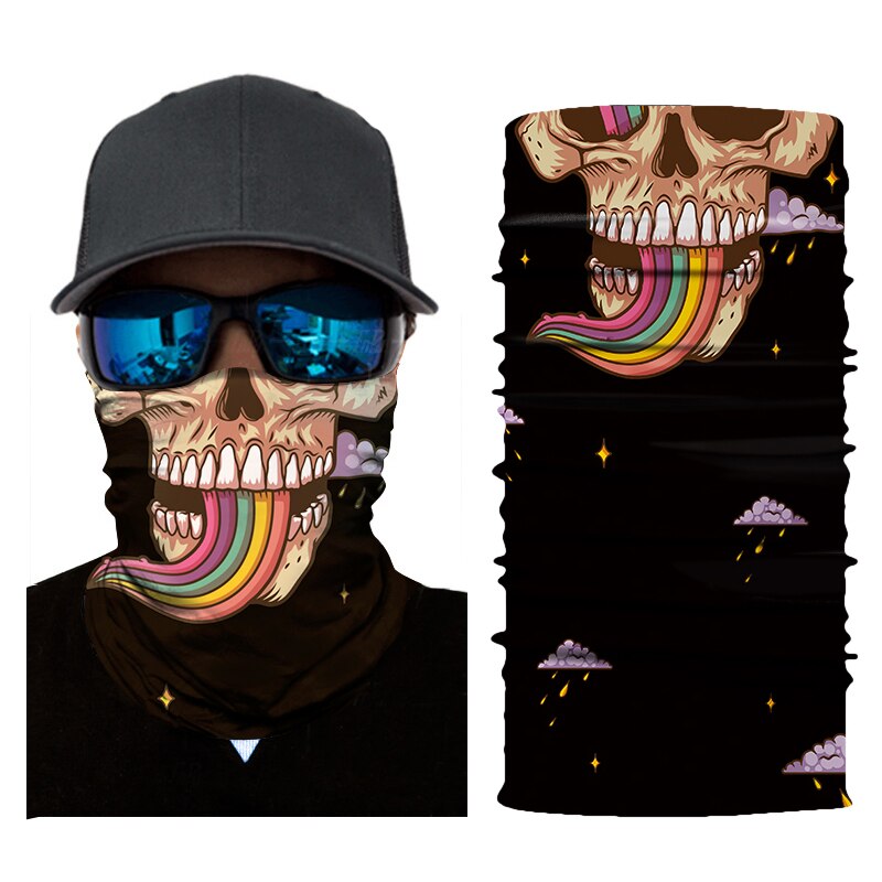 Motorfiets Bivakmuts Magic Hals Gezichtsmasker Nationale Vlag Ghost Skull Motor Motorbike Skiën Sjaal Bandana Head Shield Helm Heren: AC055