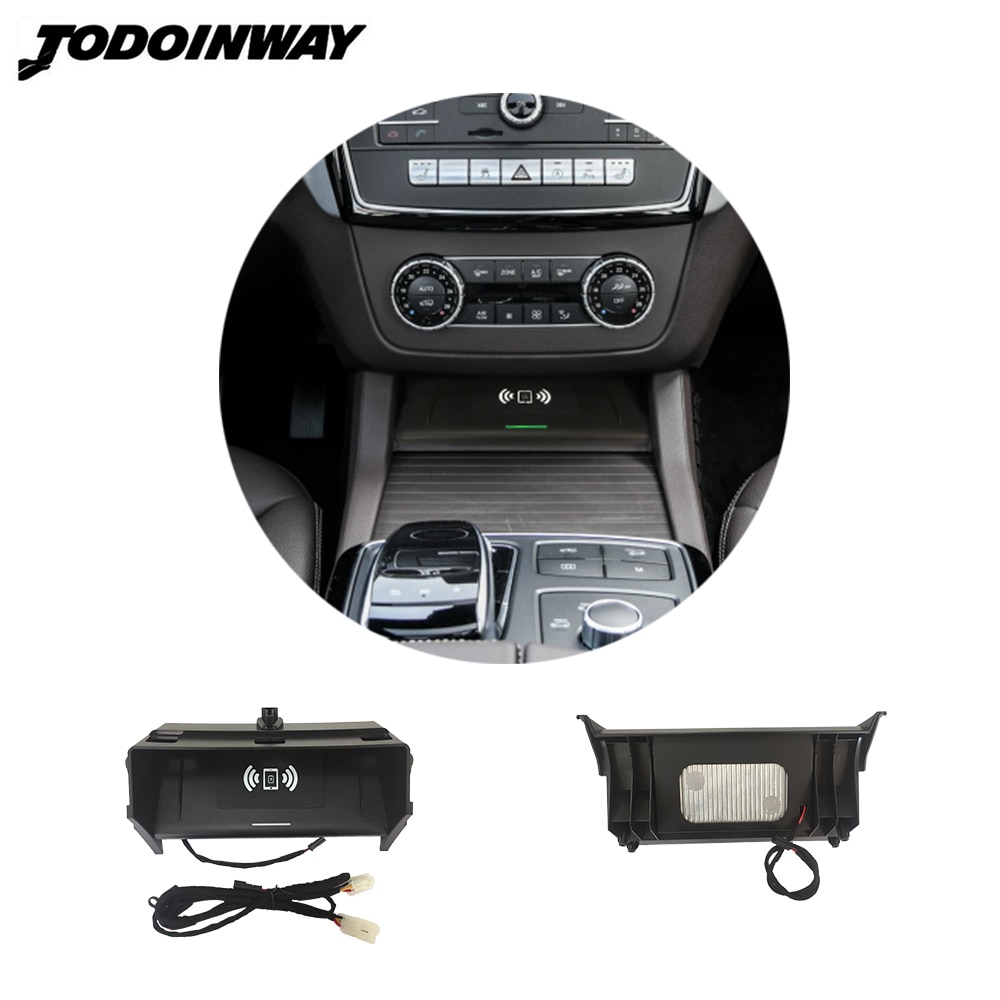 10w bil trådløs oplader til mercedes benz gle klasse coupe  w166 c292 gls  x166 gl ml opladeradapter lighterstik strømkabel