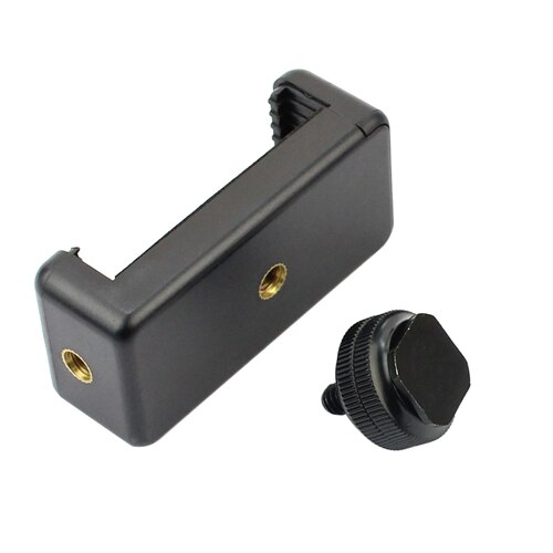 Tornillo de montaje para trípode de 1/4 pulgadas, adaptador de zapata para Flash con soporte para móvil, Clip para teléfono móvil, piezas de fotografía: Default Title