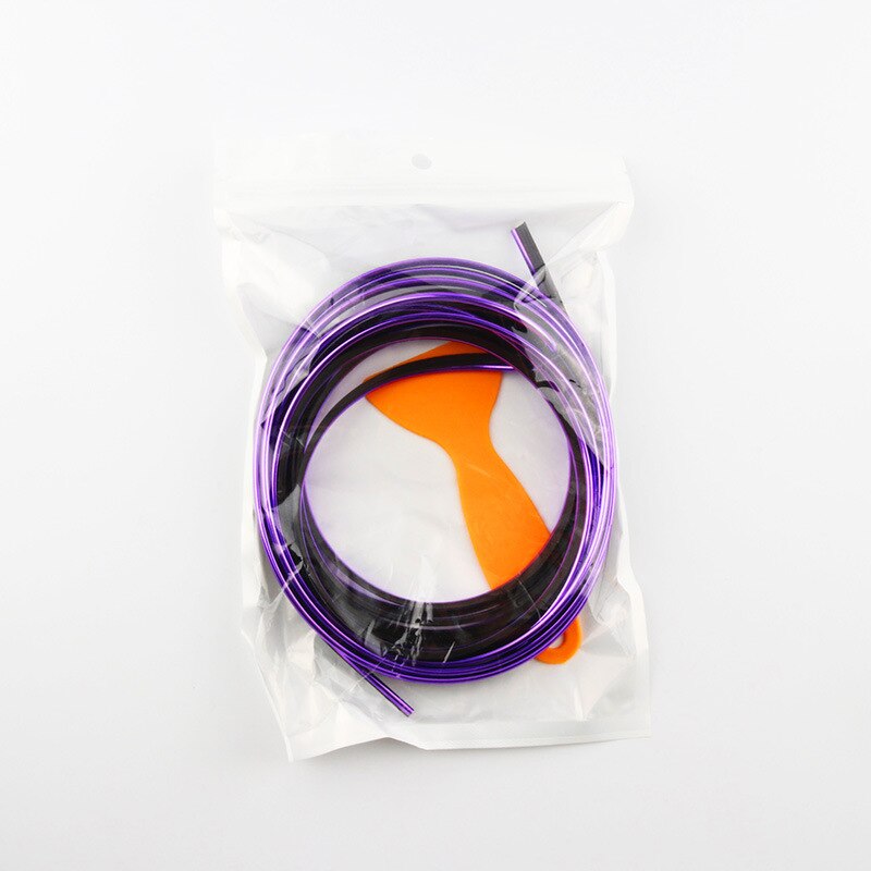 1Pc Super Flexible 5M Car Interior Moulding Trim Strip Door Gap Edge Moulding Trim Universal Decorative Line Auto Accessorie CSV: Purple