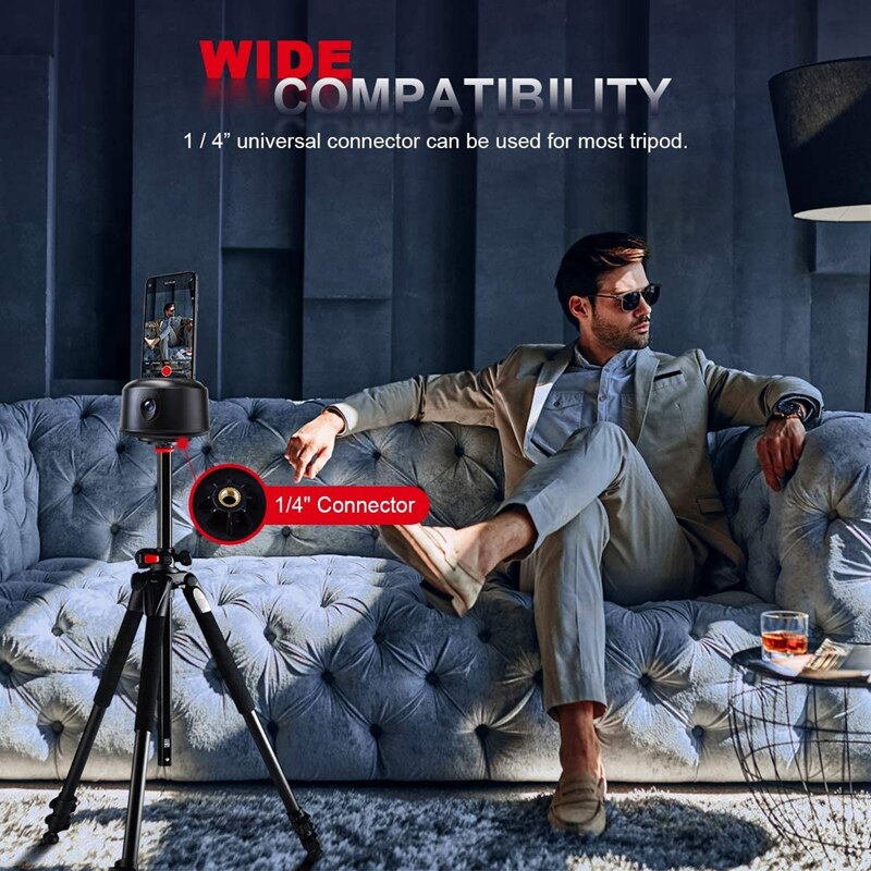 Tracking Holder Smart 360 degree Auto-Face Tracking Selfie Stick,Suitable for Phone,Tablet-Cell(NO APP Required)