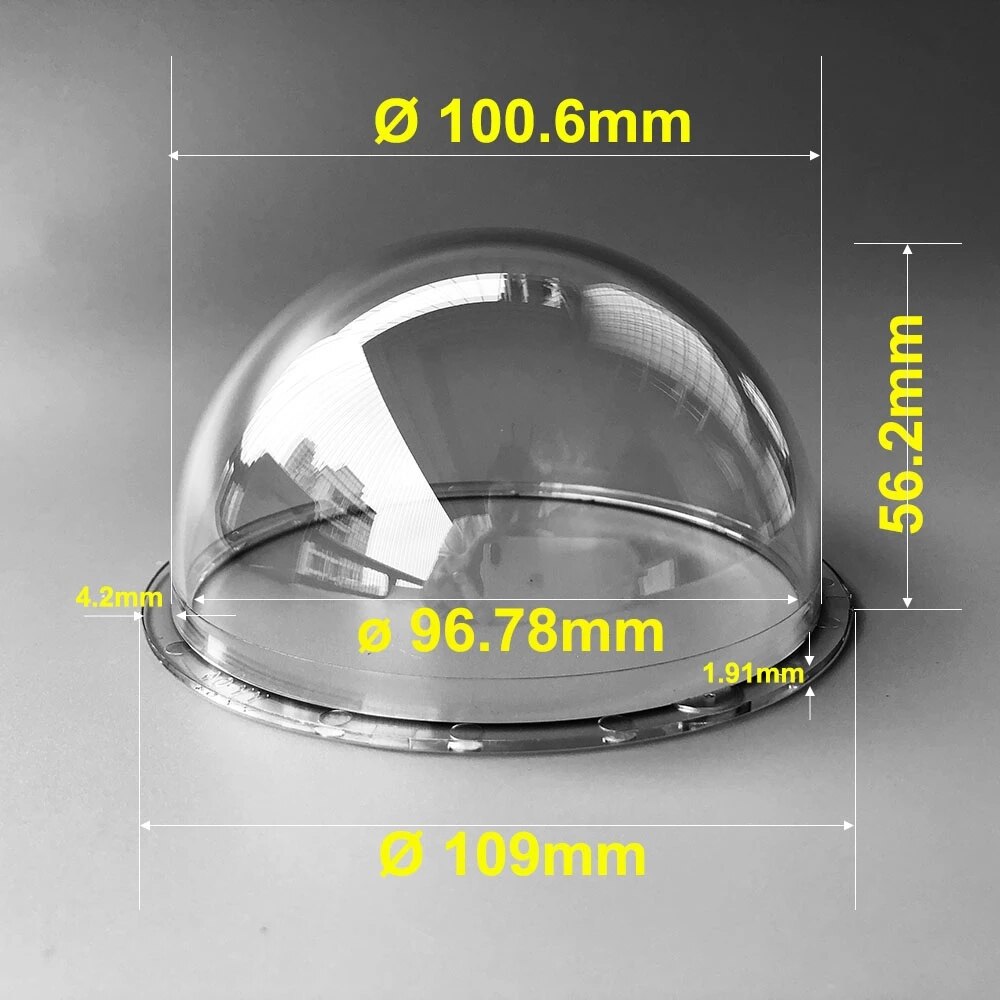 4Inch CCTV Camera Housing Acrylic Clear Dome Cover Waterproof Explosion-Proof Hemisphere Transparent Monitoring Shell 109x56.2mm