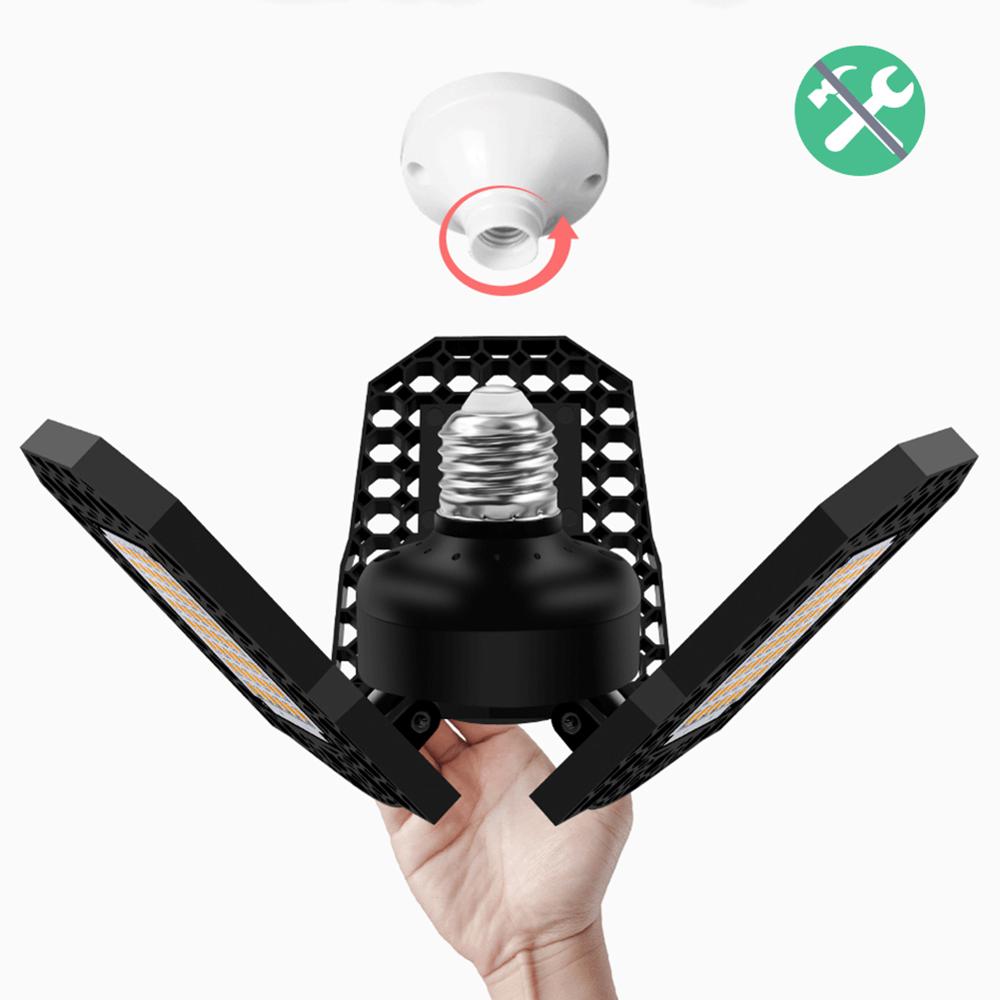 LED Garage Light E27 Light AC85-265V Deformation Adjustable Angle High Bay Light Industrial LED Garage Light For Garage Workshop
