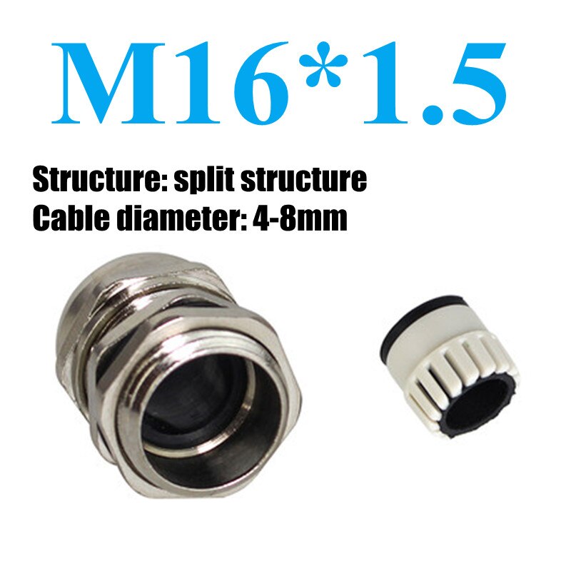 Waterproof Cable Gland Connector IP68 Nickel Plated Brass Metric Cable Split structure M10 M16 M20 M27 M30: M16x1.5mm