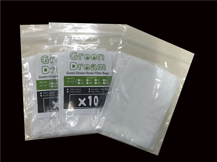 Pochettes filtrantes Green Dream Rosin | 20 pièces, 1.75 pouces par 4 pouces, 25mic