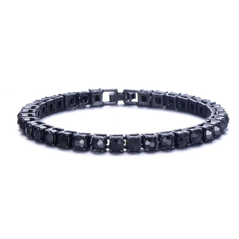 Fascino Aaa Rotonda Cubic Zirconia Bracciale Tennis Per Le Donne/degli uomini di 8/9/7 pollici 1 Fila di Cristallo catena d'oro/nero di Hip Hop Dei Monili di Cerimonia Nuziale: black / 7inch