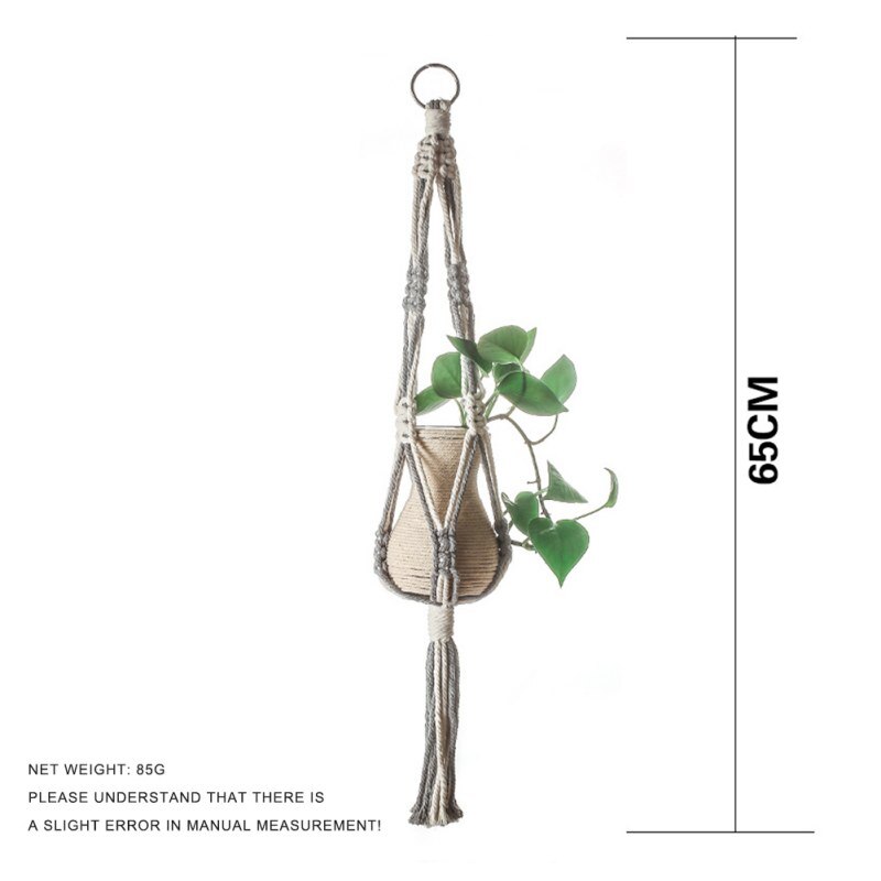M Hanging Baskets Bohemia Woven Cotton Rope Hanging Basket Wall Mounted Flower Pot Accessories Indoor Garden Supplies: 2