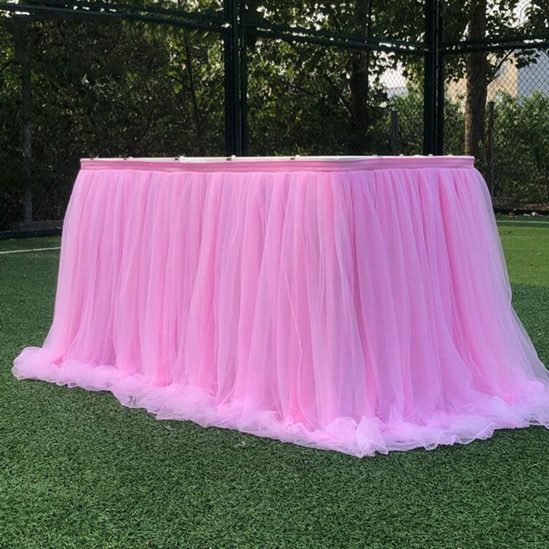 Kleurrijke Tafelkleed Tulle Dessert Receptie Tafel Rok Decoratie Voor Wedding Party Thuis Verjaardag