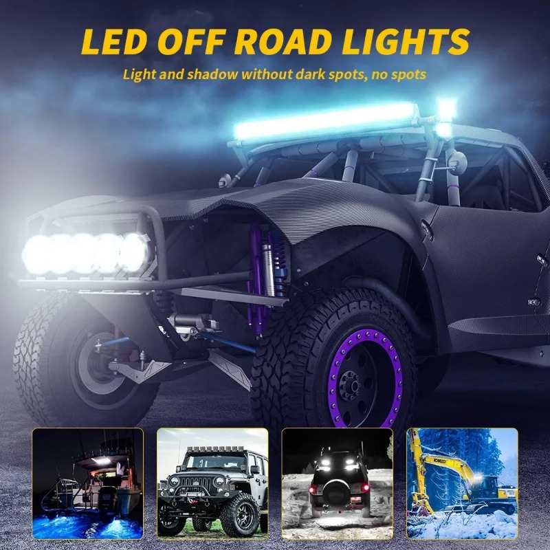 48W 16 Led 12V LED-lichtbalk Werklamp voor auto Tractor Boot Vrachtwagen 4X4 4WD SUV ATV Off-road auto SUV ATV Barra LED-koplampen