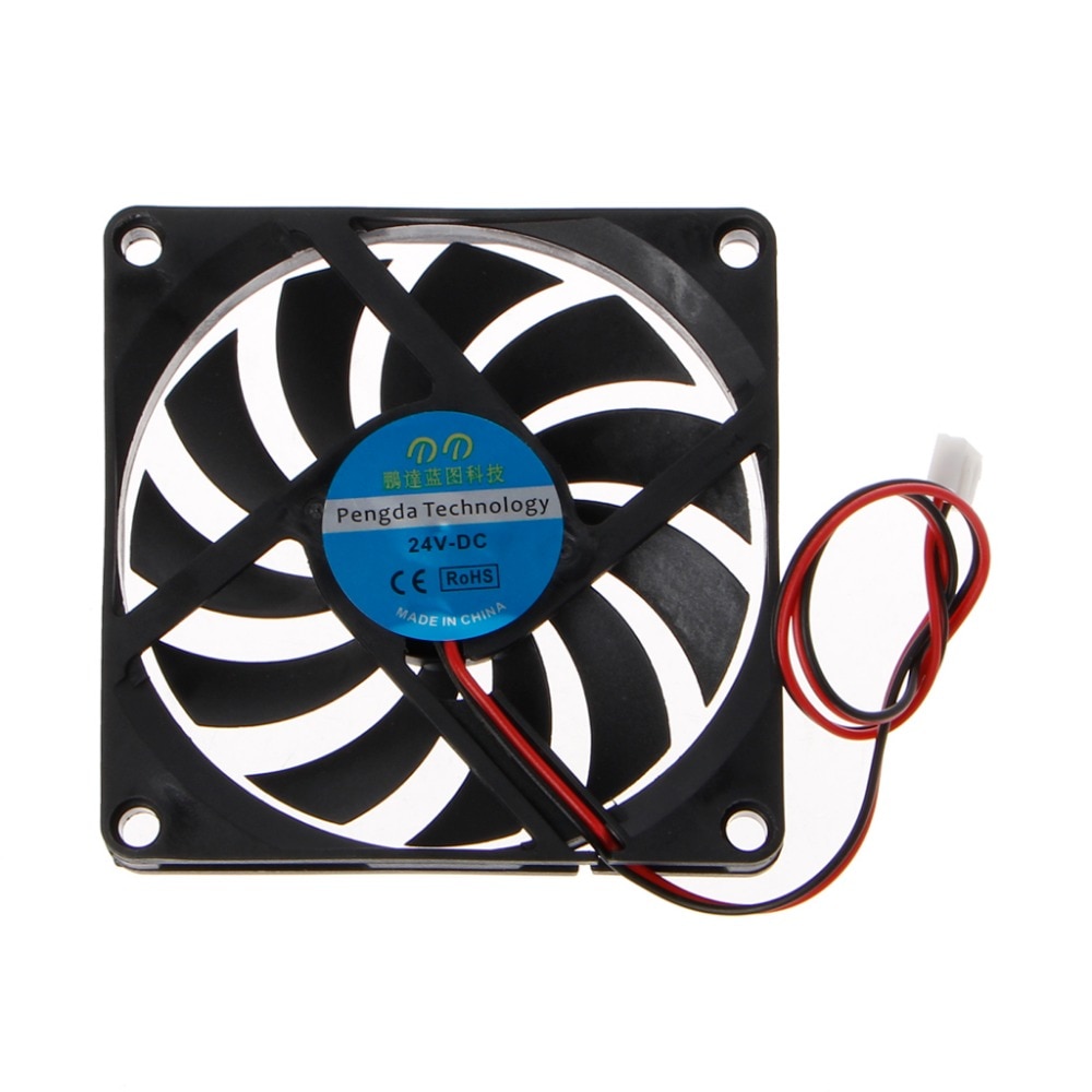 24 v 2-Pin 80x80x10mm PC Computer CPU Systeem Heatsink Borstelloze Koelventilator 8010