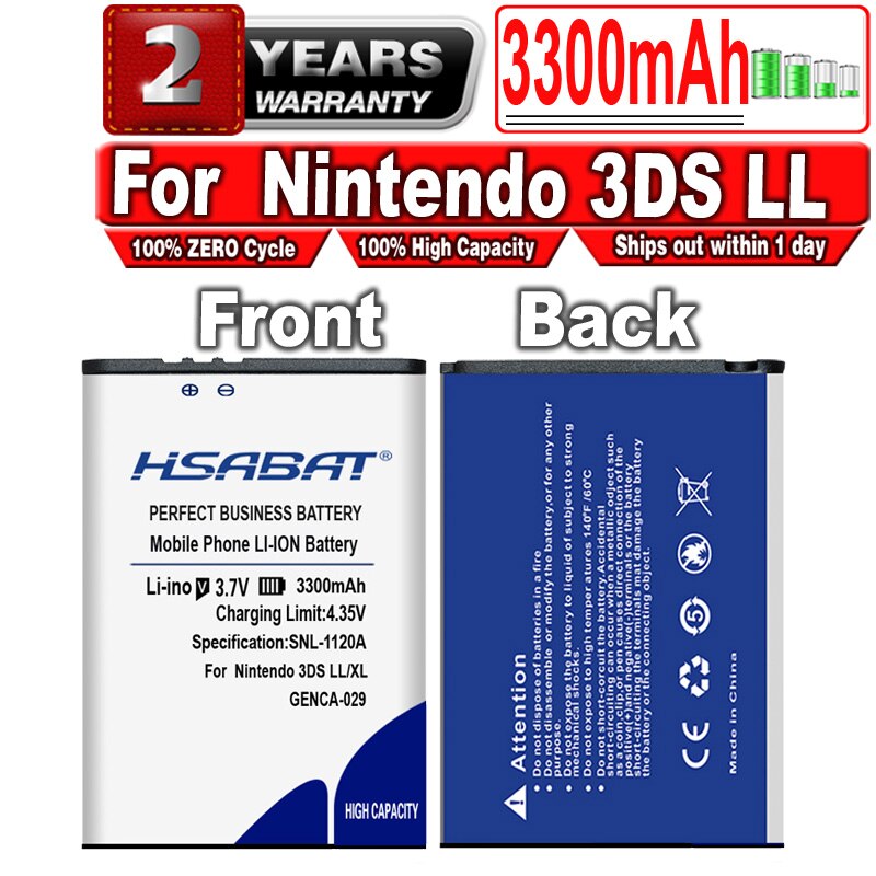 Hsabat 3300Mah Batterij Voor Nintendo 3DS Ll Voor Nintendo 3DS Xl