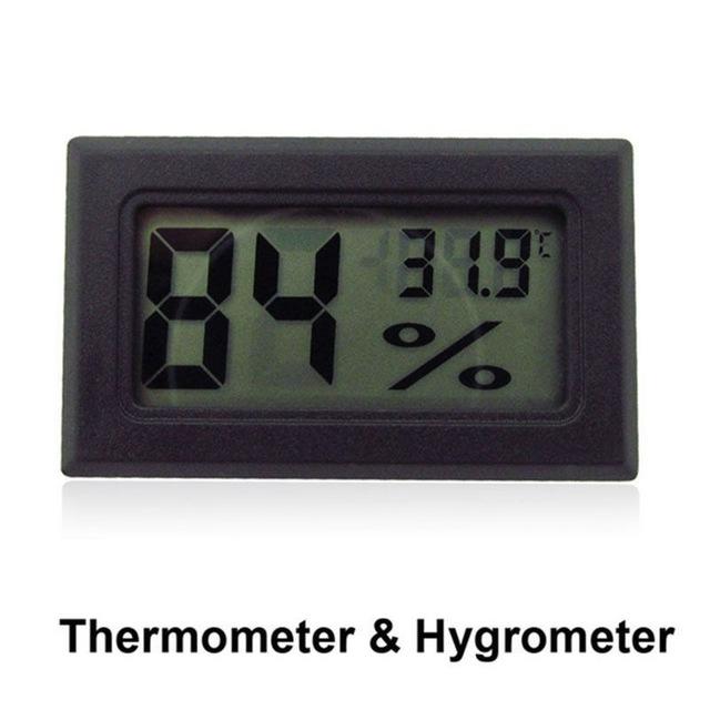 Lcd Digital Thermometer Hygrometer Probe Fridge Freezer Thermometer Thermograph For Refrigerator Temperature Control -50 ~110 C: Black Hygrometer