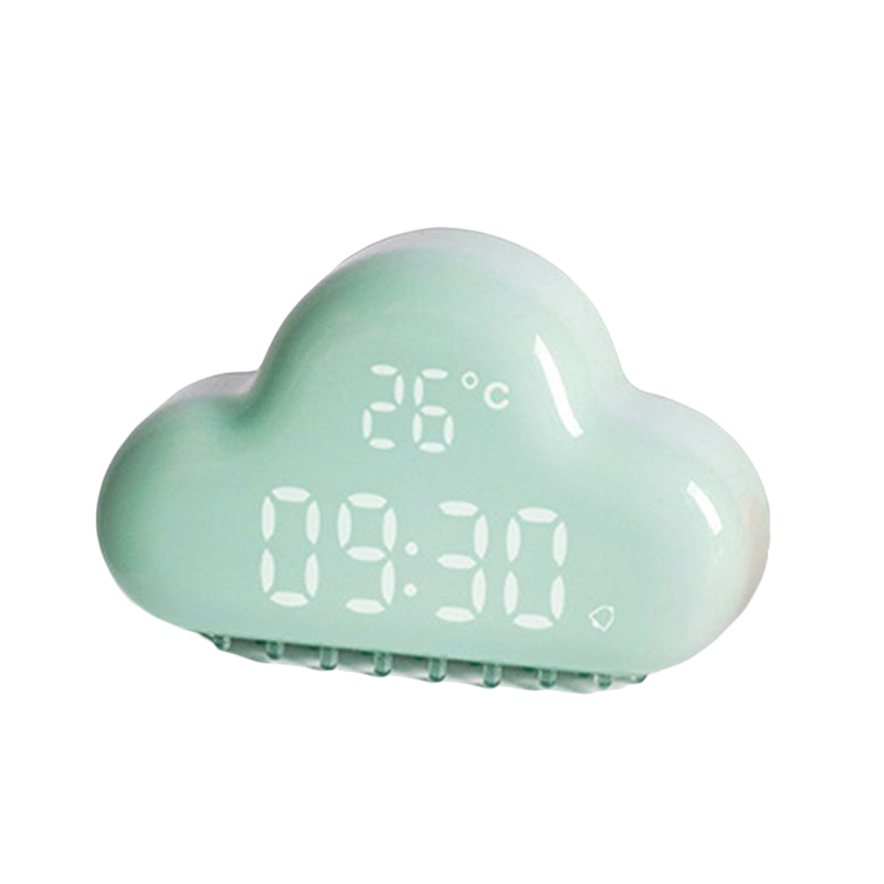 Horloge alarme numérique de nuage | Contrôle du son rechargeable USB à commande tactile, calendrier de température électronique, creux intelligent 3d