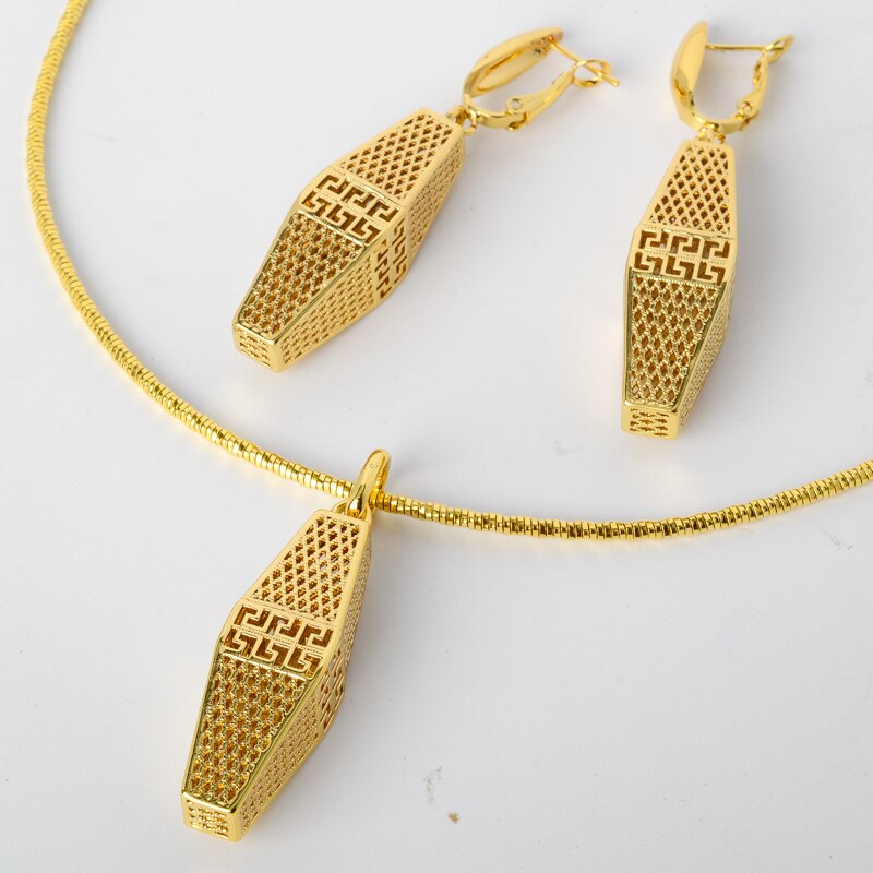Diana Baby Sieraden Sets Braziliaanse Oorbellen Hangende Ketting 18K Gold Geplant Voor Vrouwen Bridal Wedding Party Anniversary