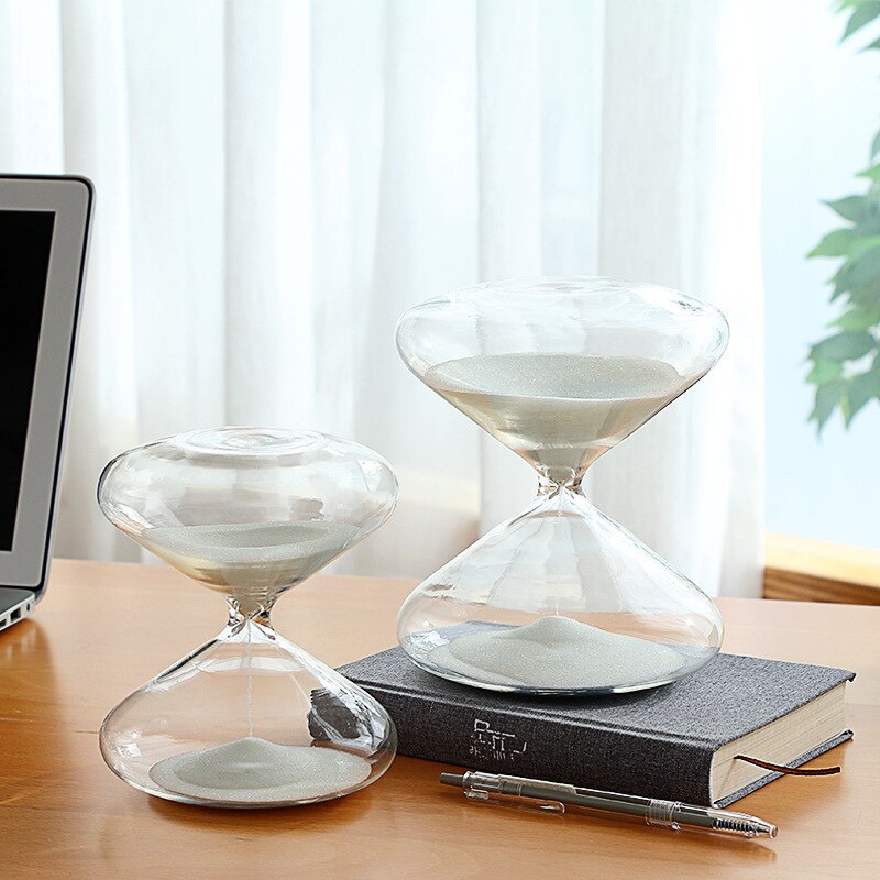Reloj temporizador De Arena De cristal plano, Reloj temporizador De Arena a la , decoración del hogar, cumpleaños, del Día De San Valentín, Ampulheta Reloj De Arena, adornos artesanales