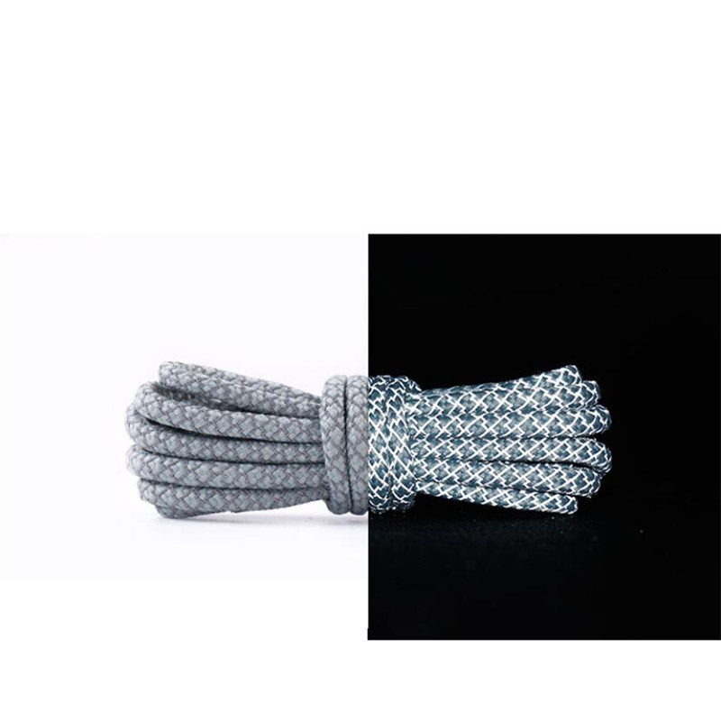 1 Paar 120Cm Reflecterende Schoenveters Lichtgevende Schoenveters Schoenen Vrouw Man Casual Sport Veters Ronde Veters Accessoires: GRAY