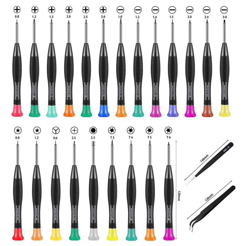 24 Pcs Precision Magnetic Screwdriver Set with Flathead /Star Screwdrivers for Repairing Eyeglass Phone Watch Computer