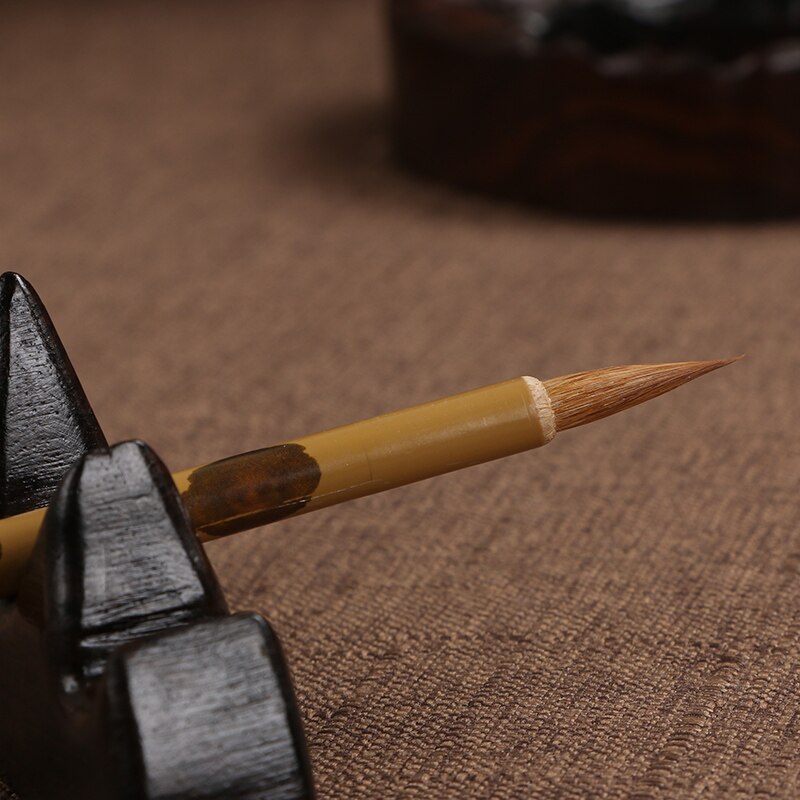 Chinese Kalligrafie Pen Wezel Haar Chinese Schilderkunst Kalligrafieborstel Huzhou Kleine Reguliere Script Schrijven Borstel Pen Tinta China