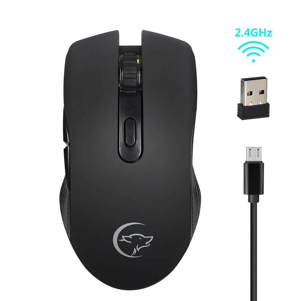Souris optique de jeu sans fil 2.4GHz, DPI 2400, 6 boutons réglables, avec récepteur USB, pour ordinateur PC et portable: Default Title
