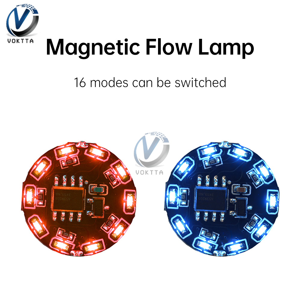 Anillo LED direccionable Individual interruptor de luz de Control de inducción magnética LED 16Leds RGB Controlador LED Lampes Kit de luces de flujo