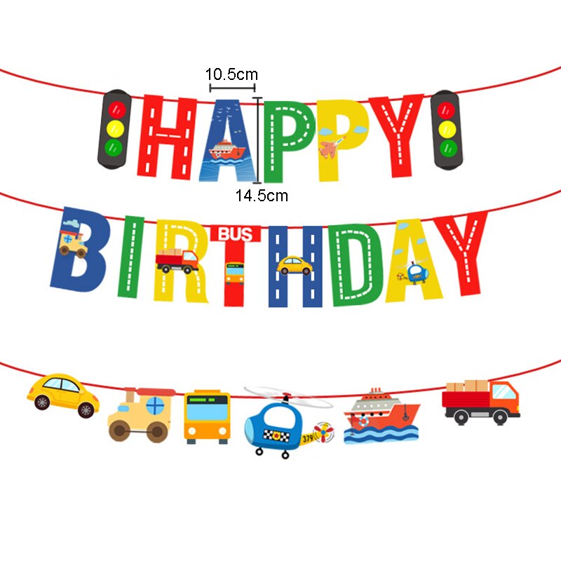 Verkehrs Flugzeug Auto Banner Glücklich Geburtstag Banner Geburtstag Dekorationen freundlicher Geburtstag Verkehrs Banner Kuchen Topepr einstellen: Geburtstag Banner