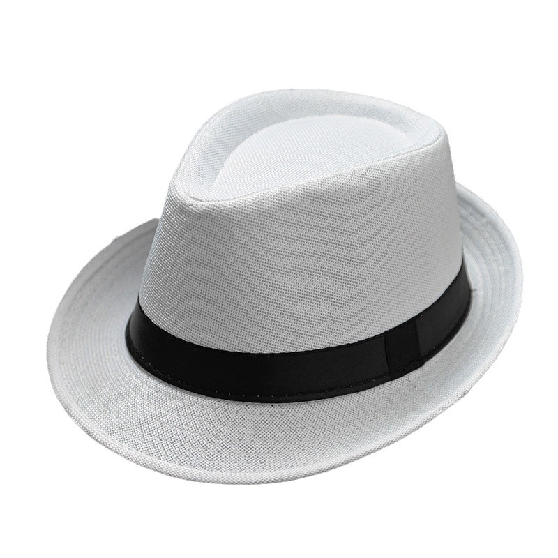 Zomer Fedora Hoed voor Mannen Modieuze Elegante Vintage Zwarte Vrouwen Wit Rode Rand Panama Top Jazz Strand Unisex Klassieke Cap