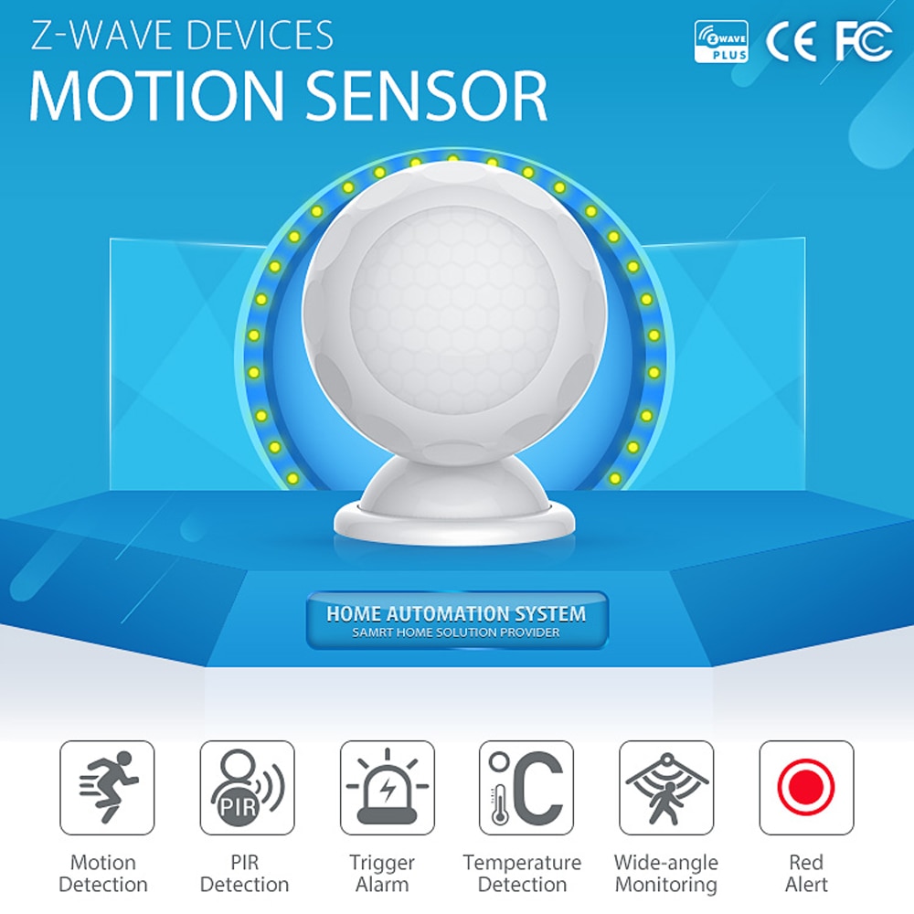 Z-wave Plus PIR Motion Sensor +Temperature Home Automation Z wave Alarm System Motion Sensor EU 868.4MHZ NAS-PD02Z