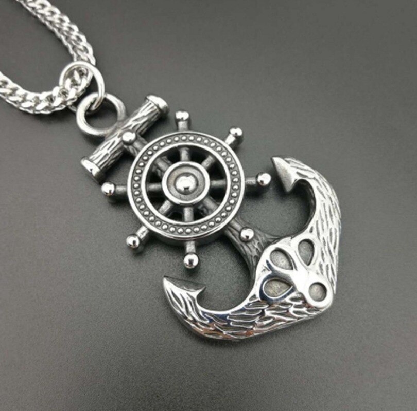 Collier Hip Hop Punk ancre nautique pour hommes et femmes, bijoux à la , pendentif à breloque