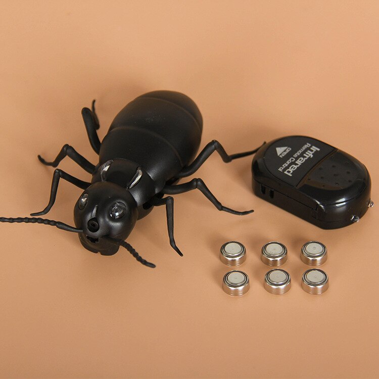 [Funny] Joke toy Remote control animal LED light RC insects Ant Cockroach Spider electronic pet robot model Prank toy Trick toy