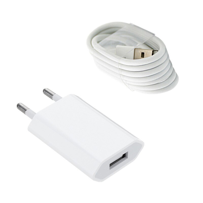 Adaptador de enchufe de 5V 1A para teléfono, Cable USB de carga rápida para iPhone 6S 6 7 8 5 SE X XR XS 11 12 Pro Max iPad mini 2 3 Air