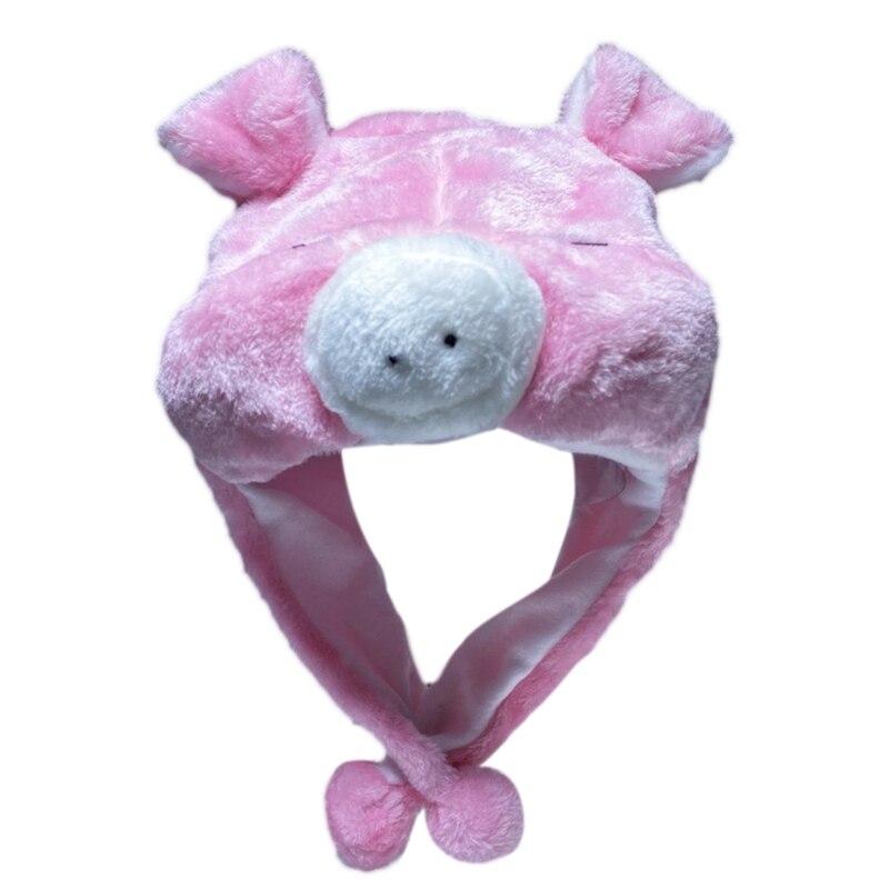 Unisex Winter Fuzzy Pluche Wasbeer Dier Hoed Met Pompom Lange Bandjes Sneeuw Ski Warme Oorklep Beanie Cap Cosplay Kostuum: P