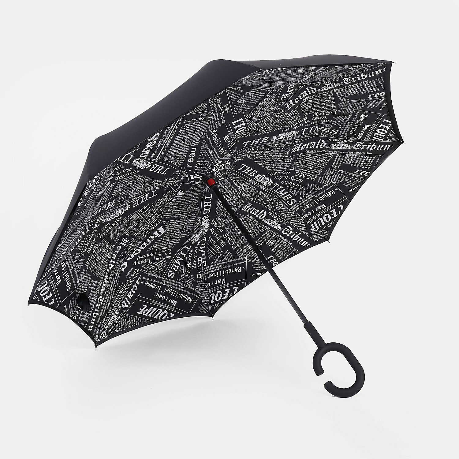 Car use Windproof Reverse Folding Double Layer Inverted Chuva Umbrella Self Stand Inside Out Rain Protection C-Hook Hands: 4