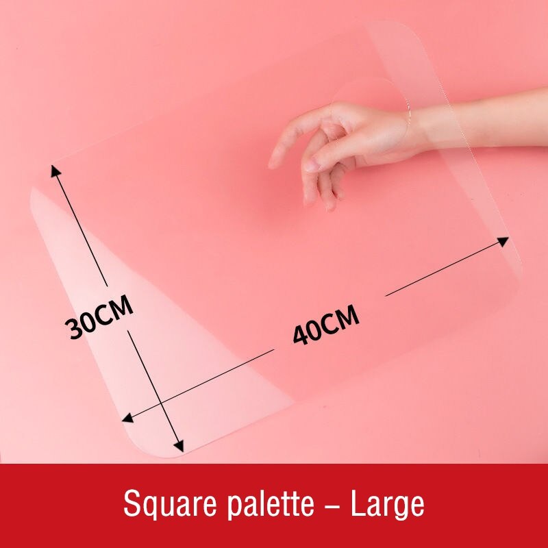 Oval/Square Large/Small 2mm/2.5mm Transparent Acrylic Palette Watercolour Painting Tools Suitable For Paints School Art Supplies: Square L 2mm