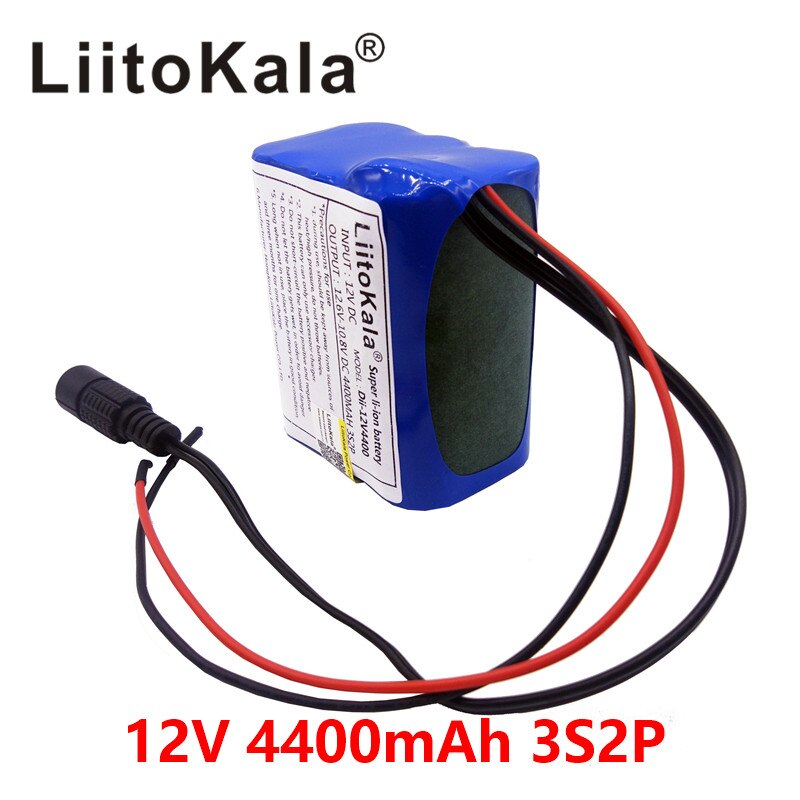 Liitokala 12 v 4.4 Ah 4400mAh 18650 Oplaadbare batterijen 12V met BMS Lithium batterij Bescherming Boord