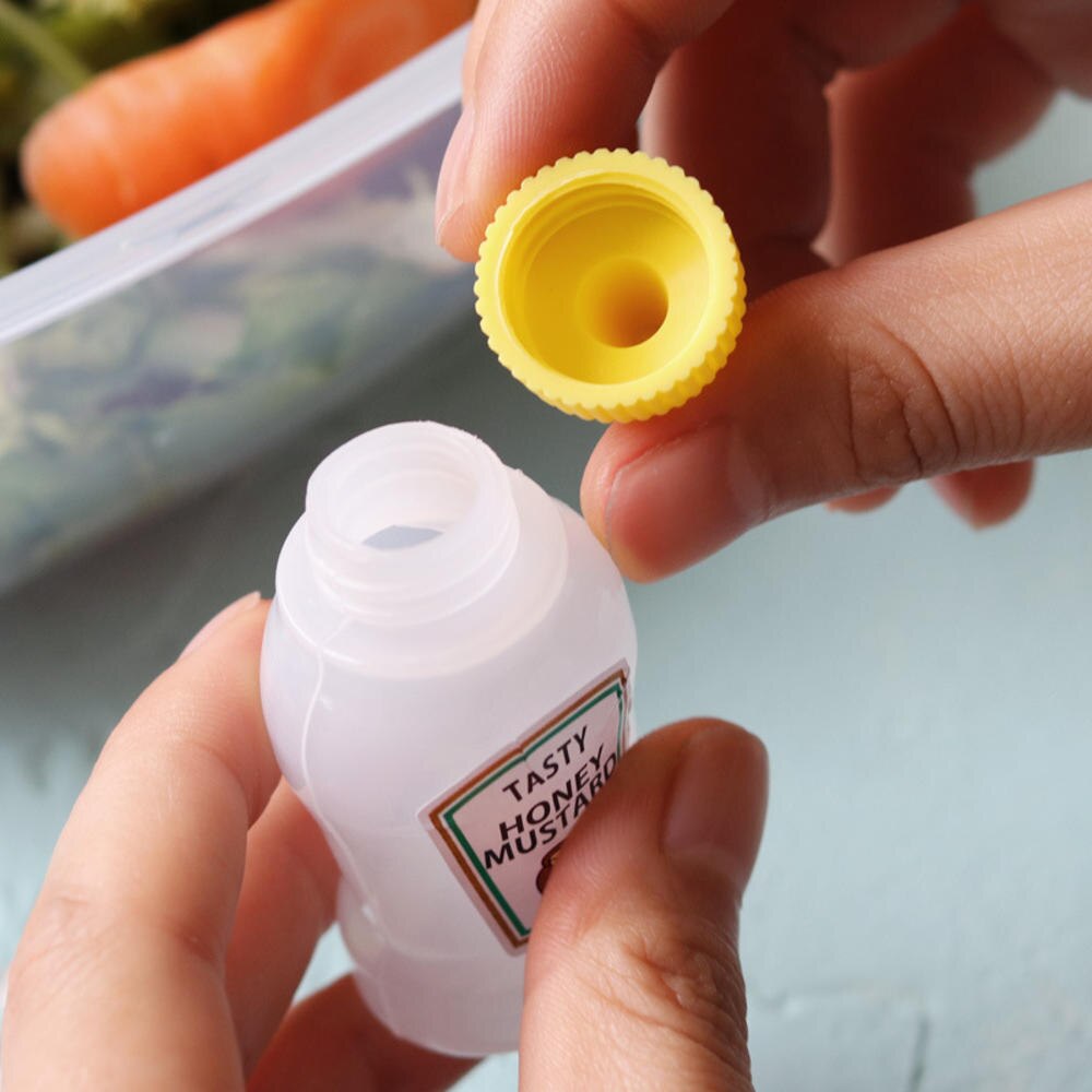 1/2 stk 25ml mini tomat ketchup flaske honning sennep bærbar liten saus beholder salat dressing beholder pantry beholdere