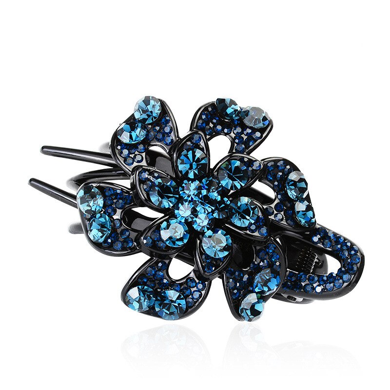 11 Kleuren Hollow Bloemen Haar Clip Barrette Bloem Strass Haarspeld Mode Haaraccessoires Vrouwen Sieraden Haar Klauw Hoofddeksels: 8